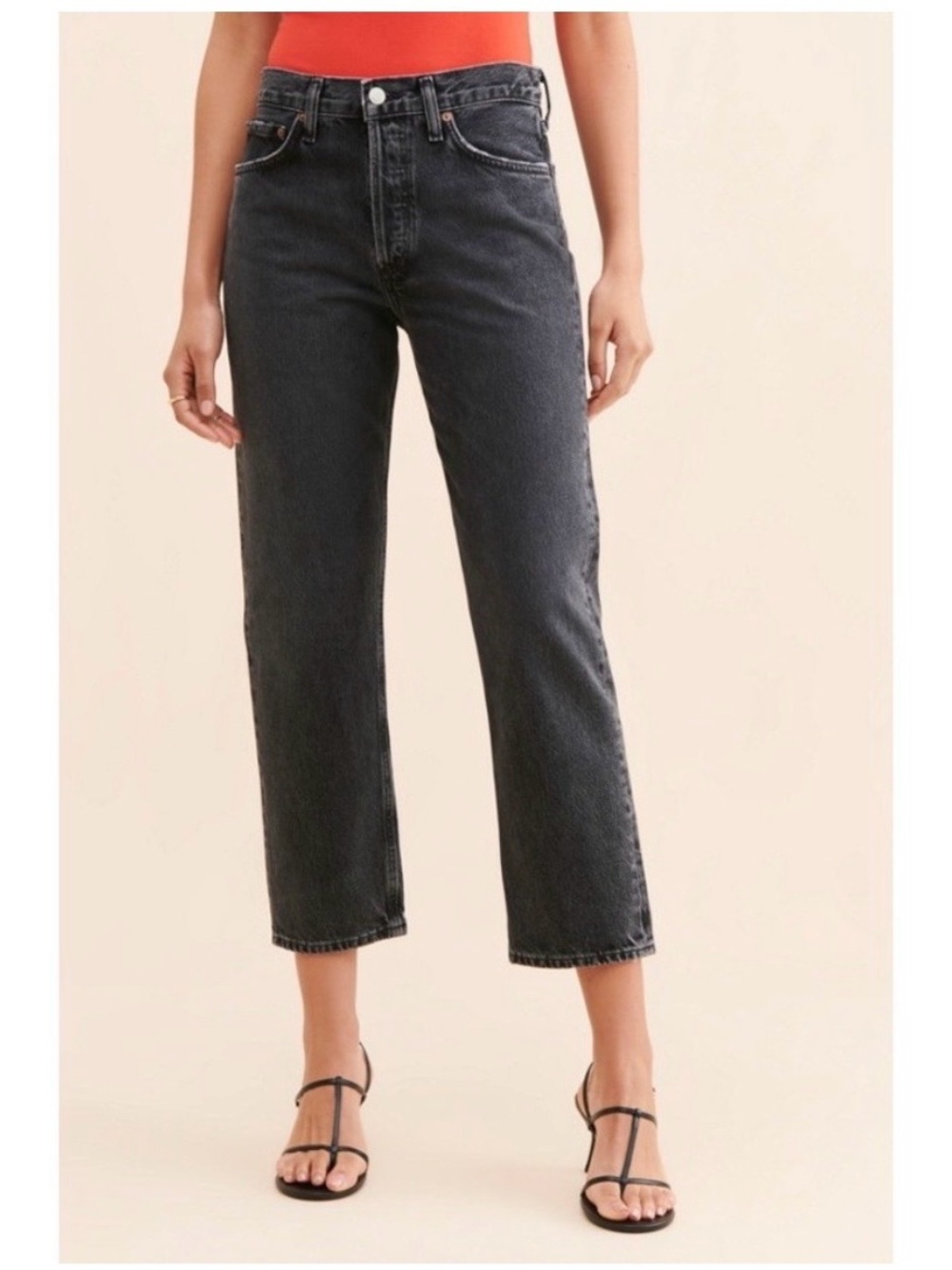 Agolde wyman mid-rise jean in black